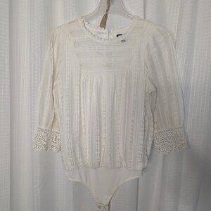 Express Ivory Lace Bodysuit